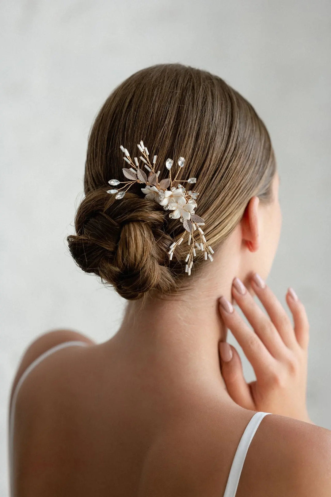 PEIGNE MARIÉE ROSE GOLD CRISTAUX & PERLES — HC6346 G.Westerleigh