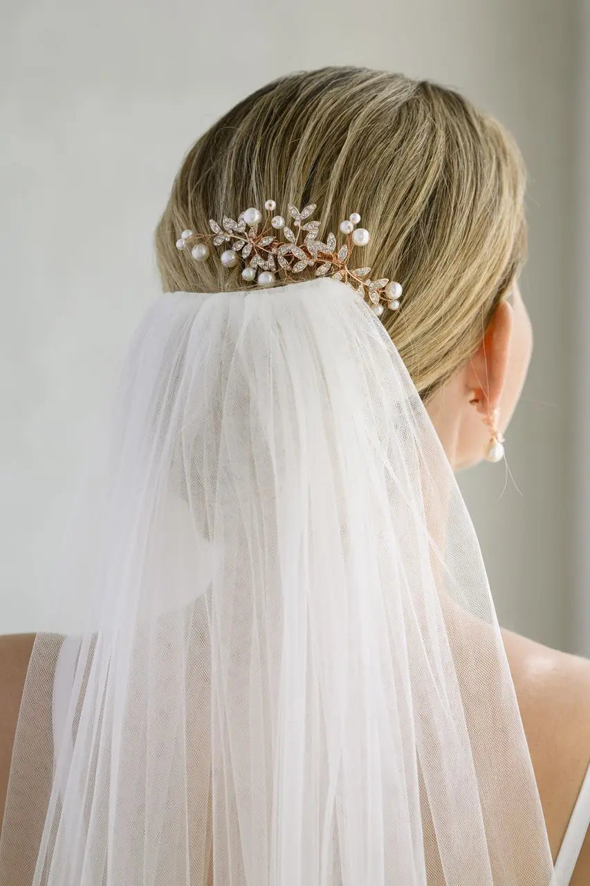 PEIGNE MARIÉE ROSE GOLD CRISTAUX & PERLES — HC6798RG G.Westerleigh