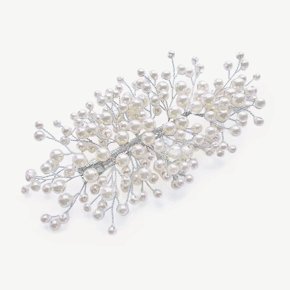 PINCE À CHEVEUX ASTRID – BARRETTE DE MARIÉE EN PERLES PLAQUÉ ARGENT, OR OU OR ROSE Ivory and co
