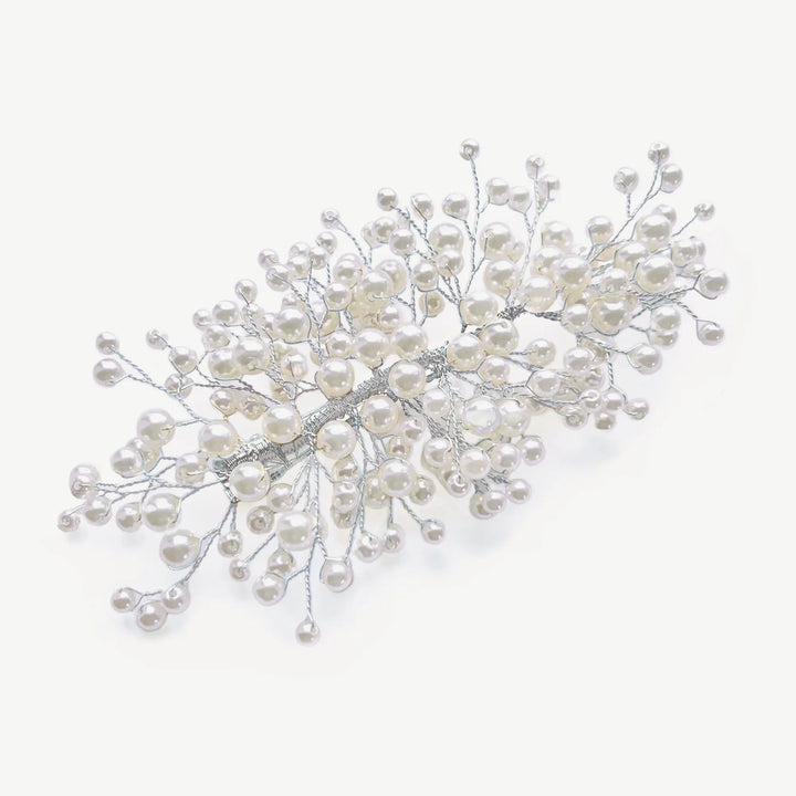 PINCE À CHEVEUX ASTRID – BARRETTE DE MARIÉE EN PERLES PLAQUÉ ARGENT, OR OU OR ROSE Ivory and co