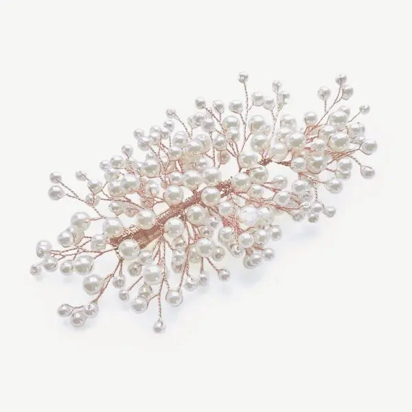 PINCE À CHEVEUX ASTRID – BARRETTE DE MARIÉE EN PERLES PLAQUÉ ARGENT, OR OU OR ROSE Ivory and co
