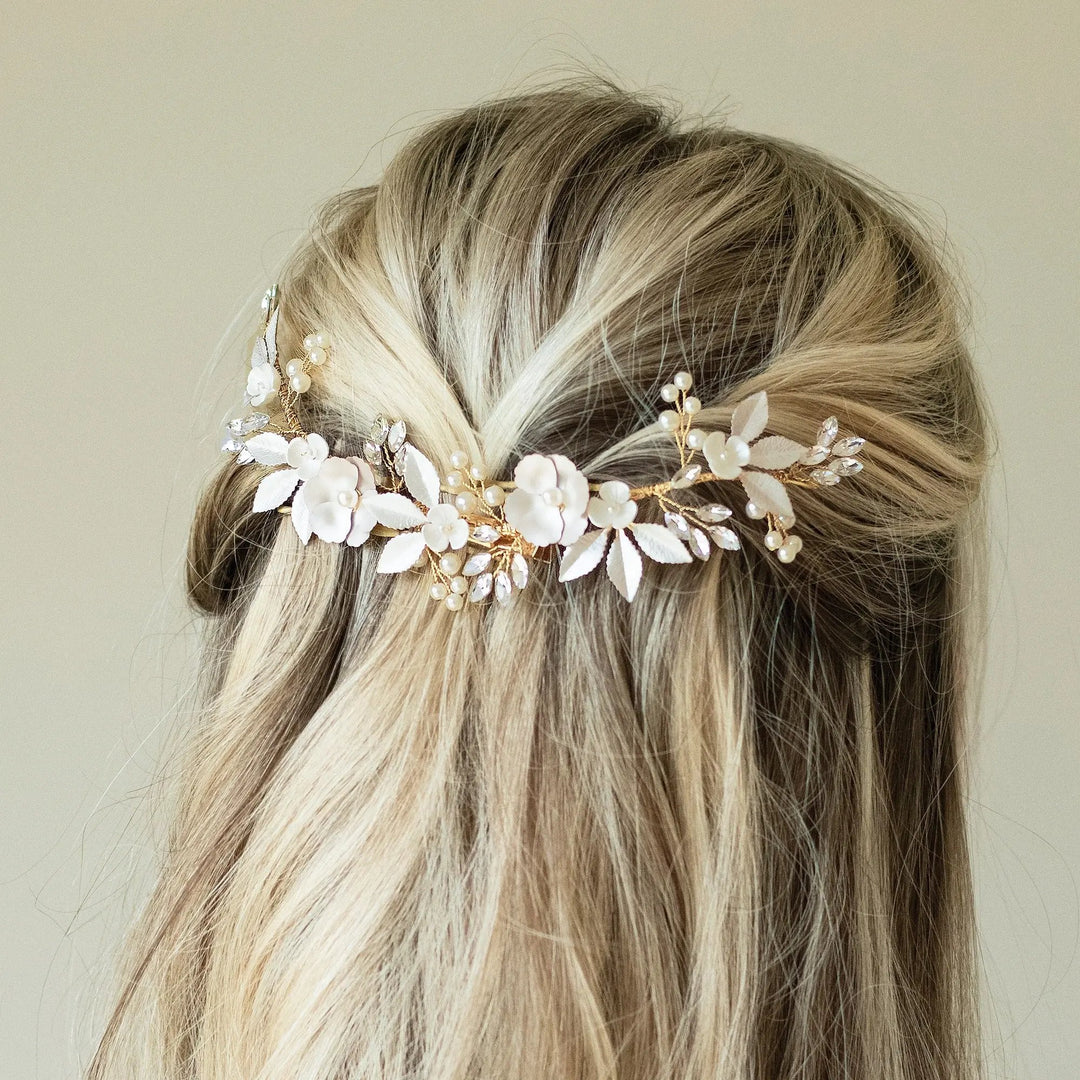 PINCE À CHEVEUX FLORALE ÉCLAT DE FLEURS Ivory and co
