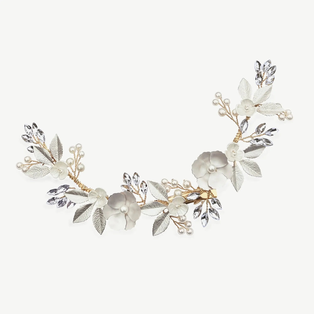 PINCE À CHEVEUX FLORALE ÉCLAT DE FLEURS Ivory and co