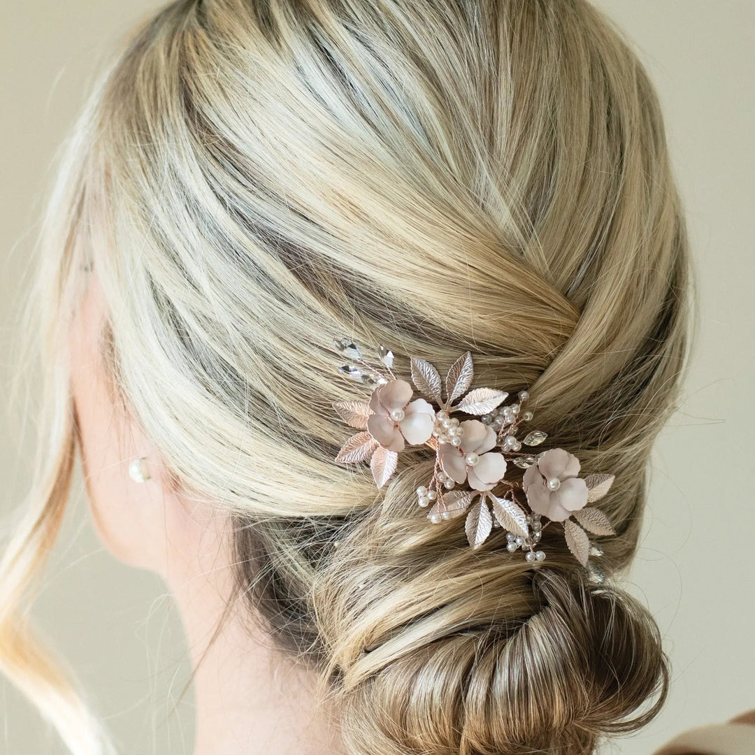 PINCE À CHEVEUX FLORALE GARDENIA Ivory and co