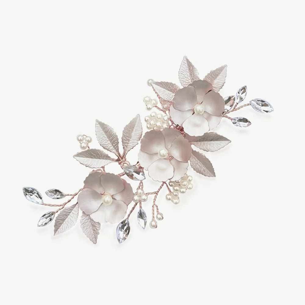 PINCE À CHEVEUX FLORALE GARDENIA Ivory and co