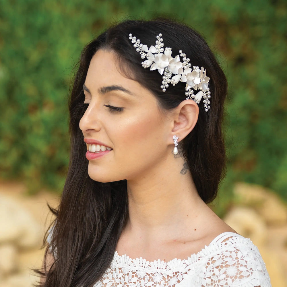 PINCE À CHEVEUX FLORALE RÊVE DE PRINTEMPS Ivory and co