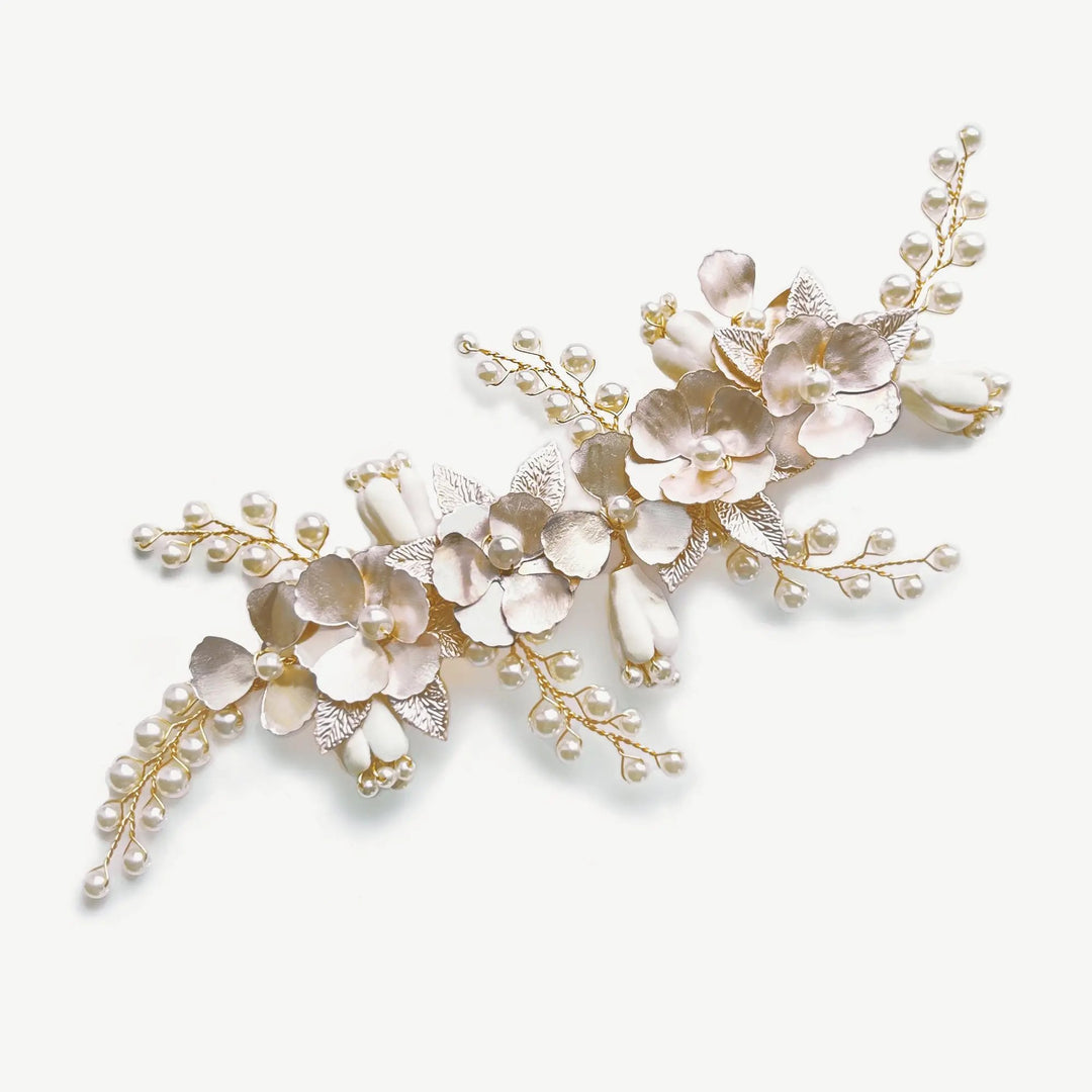 PINCE À CHEVEUX FLORALE RÊVE DE PRINTEMPS Ivory and co
