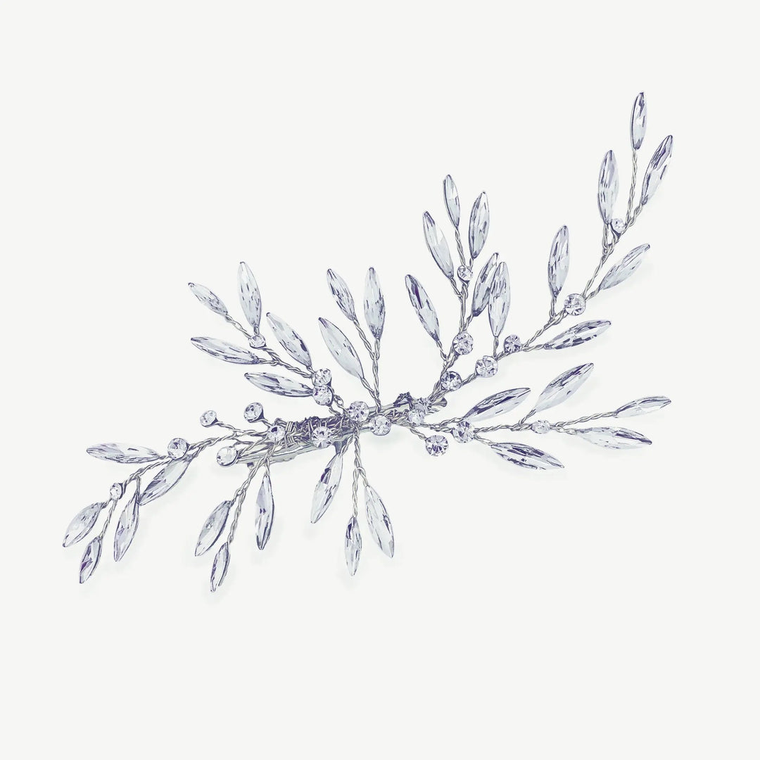 PINCE À CHEVEUX MARIAGE WINTERSWEET EN CRISTAUX ARGENTÉS Ivory and co