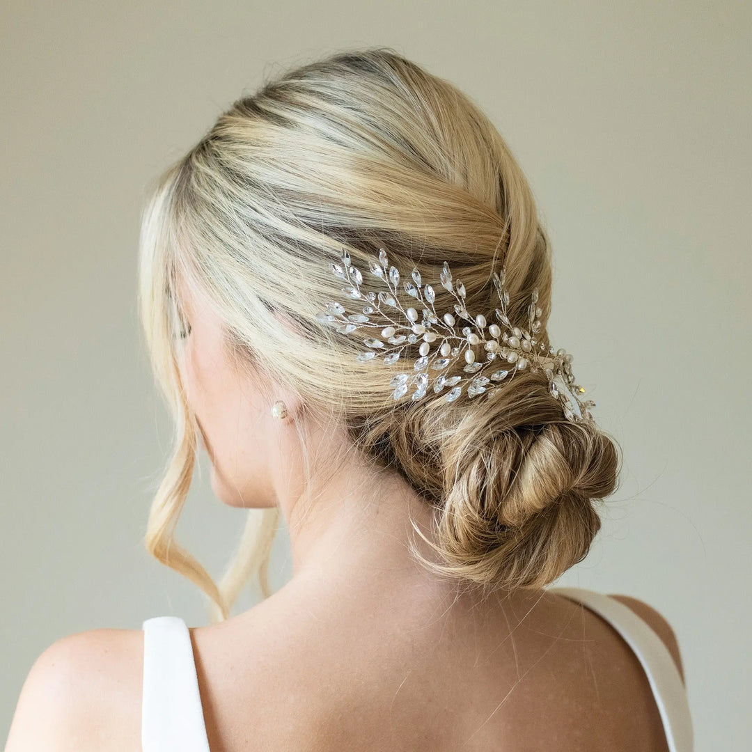 PINCE À CHEVEUX PEARL SERENADE – CRISTAUX & PERLES PLAQUÉ ARGENT, OR OU OR ROSE Ivory and co