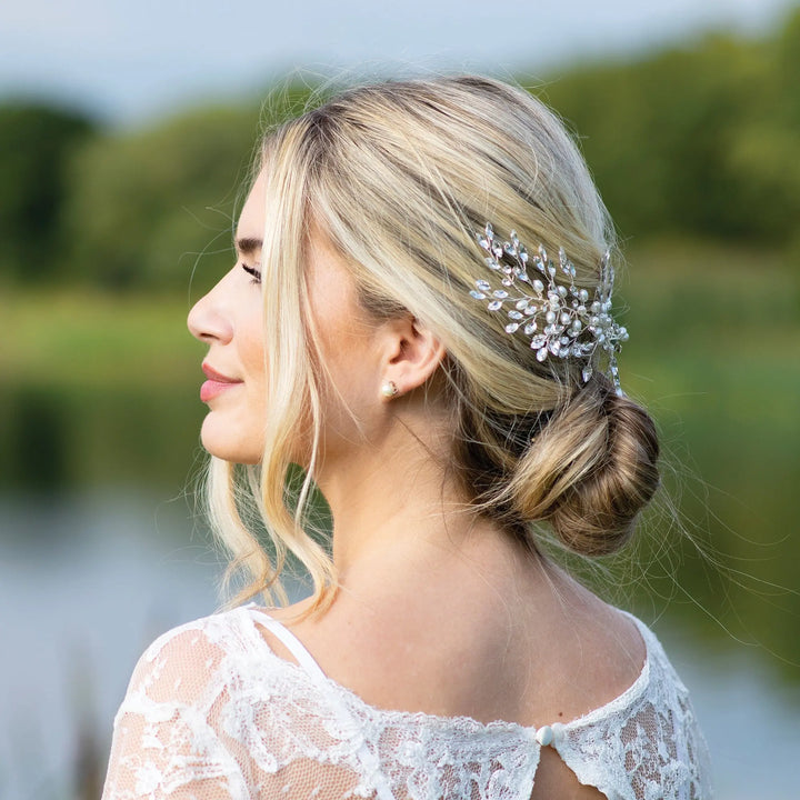 PINCE À CHEVEUX PEARL SERENADE – CRISTAUX & PERLES PLAQUÉ ARGENT, OR OU OR ROSE Ivory and co