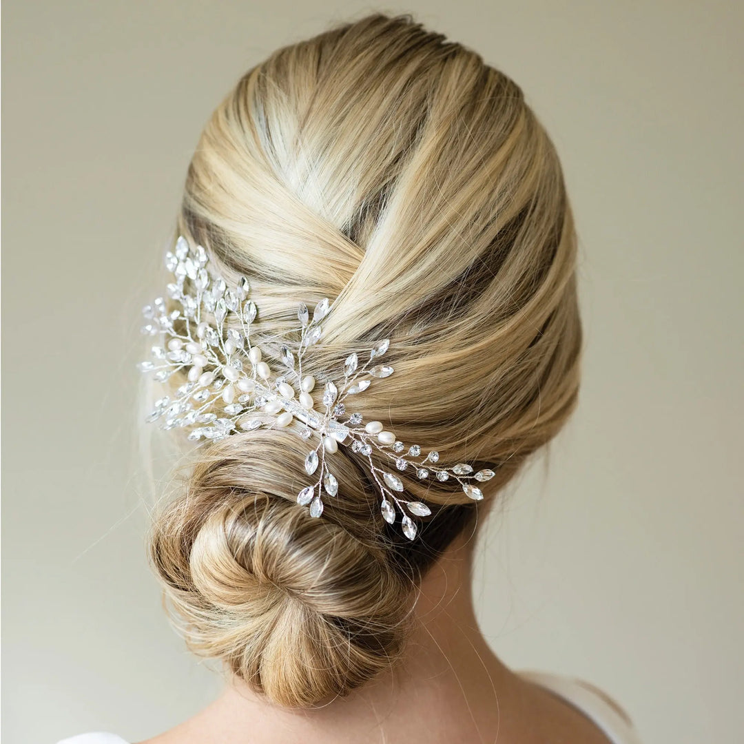 PINCE À CHEVEUX PEARL SERENADE – CRISTAUX & PERLES PLAQUÉ ARGENT, OR OU OR ROSE Ivory and co