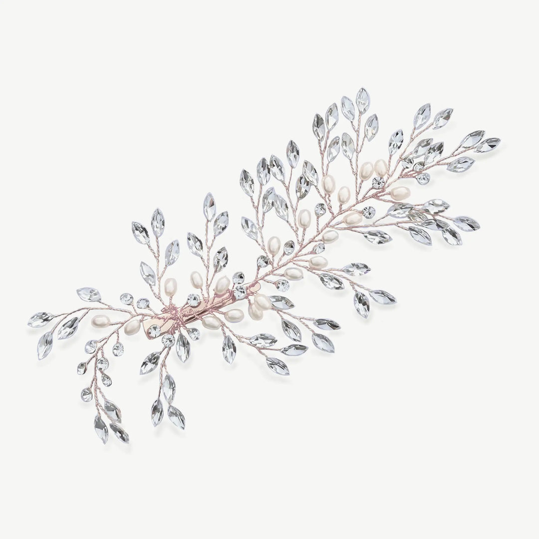 PINCE À CHEVEUX PEARL SERENADE – CRISTAUX & PERLES PLAQUÉ ARGENT, OR OU OR ROSE Ivory and co