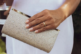 Pochette cérémonie Valentina – paillettes dorées