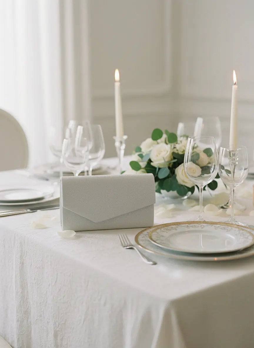 POCHETTE MARIAGE BRILLANTE IVOIRE CHIARA WHITE LADY