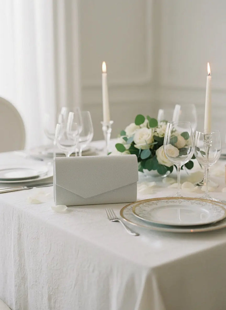 POCHETTE MARIAGE BRILLANTE IVOIRE CHIARA WHITE LADY