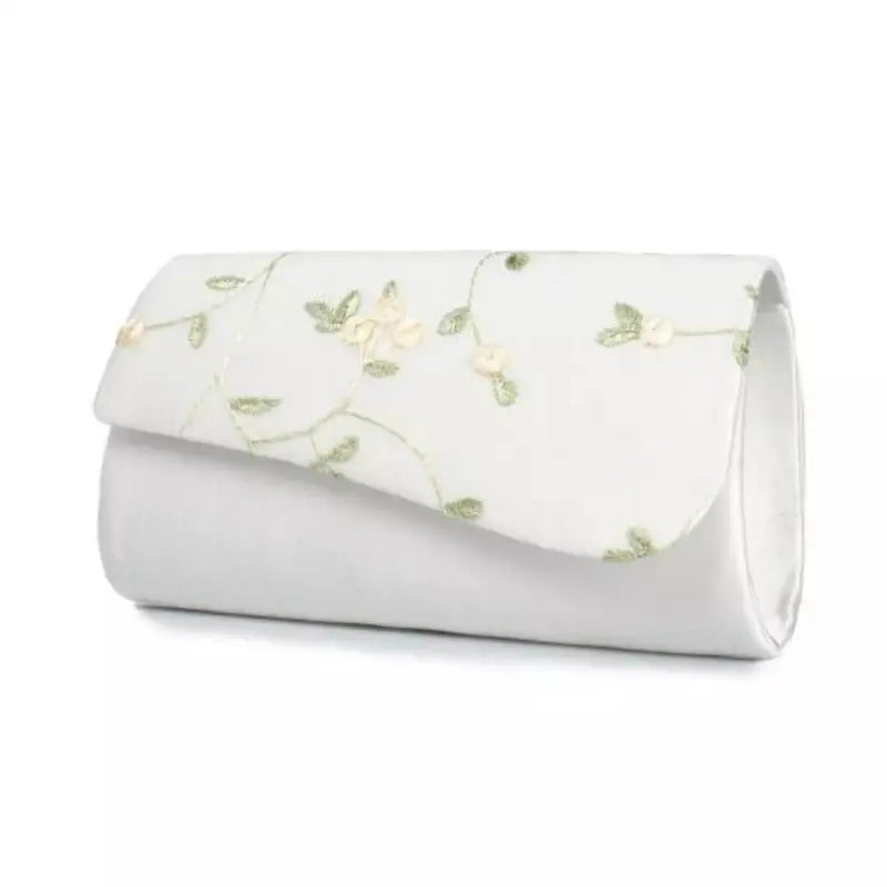 POCHETTE MARIAGE BRODÉE NATURA JULIANE WHITE LADY