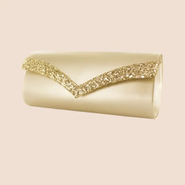 Pochette de mariée Tina – doré et paillettes