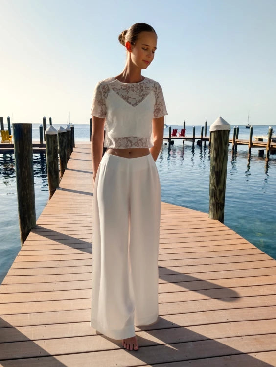 Pantalon de mariée Olivine T9, vue de face