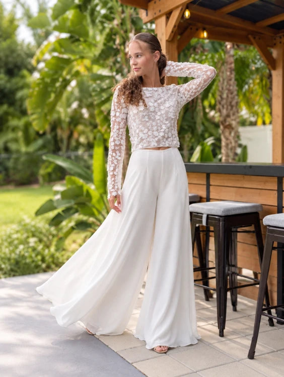 Pantalon de mariée Orelia T8, mouvement du chiffon