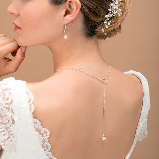 Parure de dos de mariée 18E145 ivoire et or, Eglantine Créations