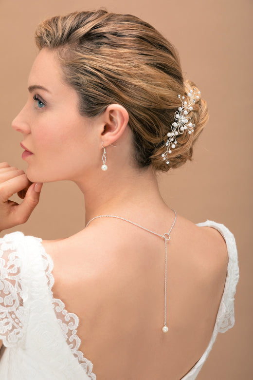 Parure de dos de mariée 18E145 ivoire, Eglantine Créations