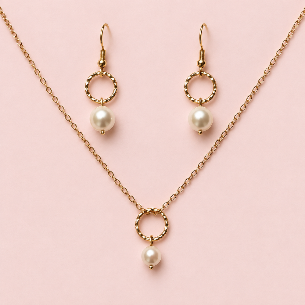 Parure de dos de mariée 18E145 – chaîne fine et perle nacrée Eglantine Créations
