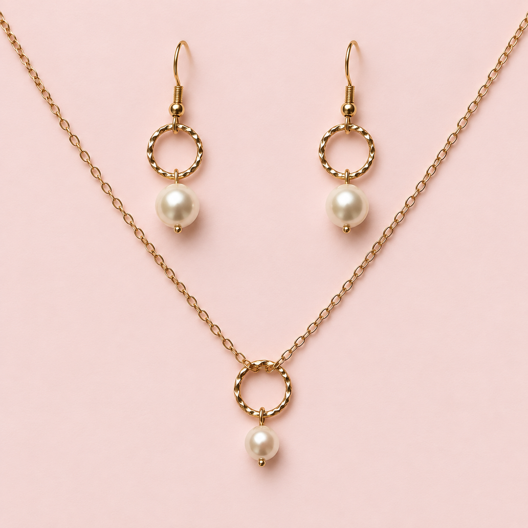 Parure de dos de mariée 18E145 – chaîne fine et perle nacrée Eglantine Créations
