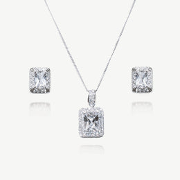 Parure de mariée Art déco – zircon taille émeraude