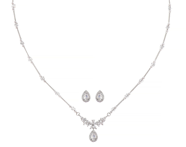 Parure de mariée NS00369 – feuilles zircons, argent G.Westerleigh
