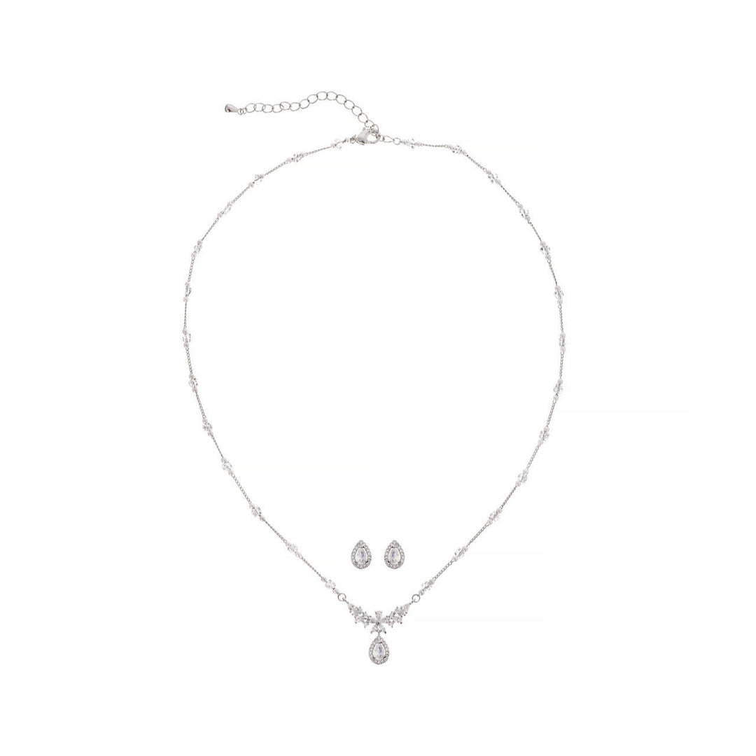 Parure de mariée NS00369 – feuilles zircons, argent G.Westerleigh