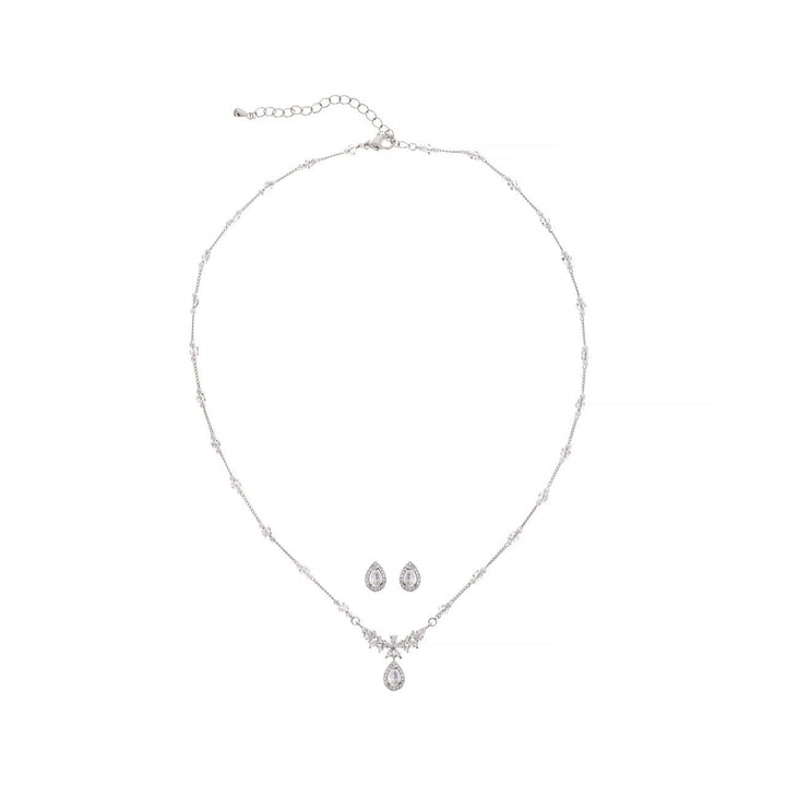 Parure de mariée NS00369 – feuilles zircons, argent G.Westerleigh