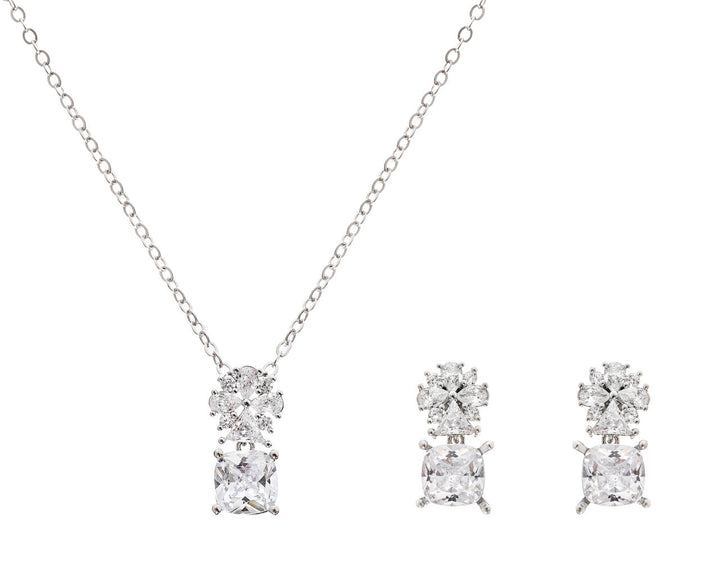 Parure de mariée NS1-10787 – florale zircons, argent G.Westerleigh