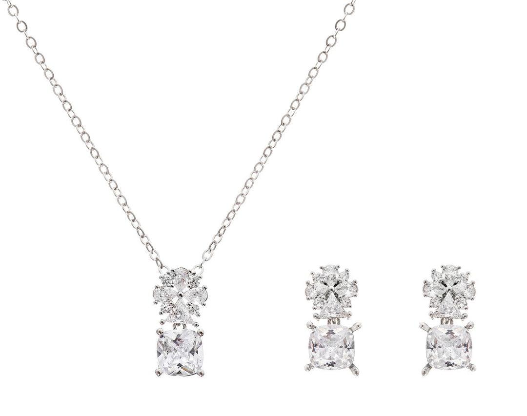 Parure de mariée NS1-10787 – florale zircons, argent G.Westerleigh