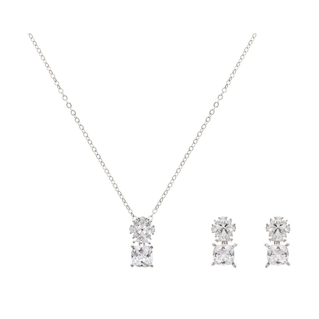 Parure de mariée NS1-10787 – florale zircons, argent G.Westerleigh