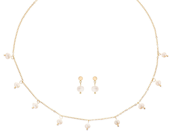 Parure de mariée NS1006 – perles d'eau douce, dorée G.Westerleigh