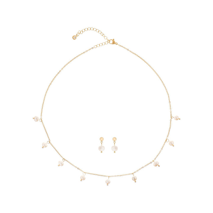 Parure de mariée NS1006 – perles d'eau douce, dorée G.Westerleigh