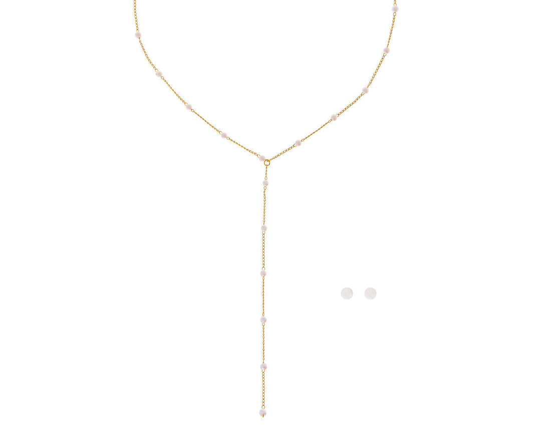 Parure de mariée NS352010 – collier en Y perles, dorée G.Westerleigh