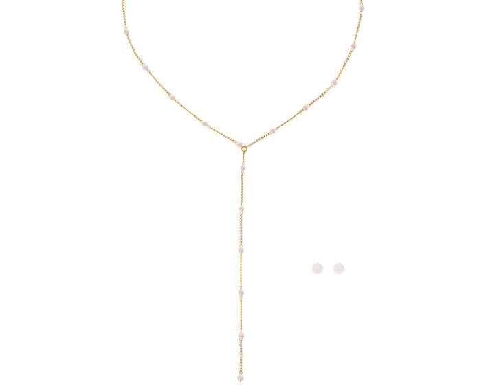 Parure de mariée NS352010 – collier en Y perles, dorée G.Westerleigh