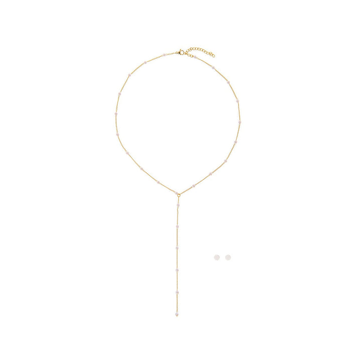 Parure de mariée NS352010 – collier en Y perles, dorée G.Westerleigh
