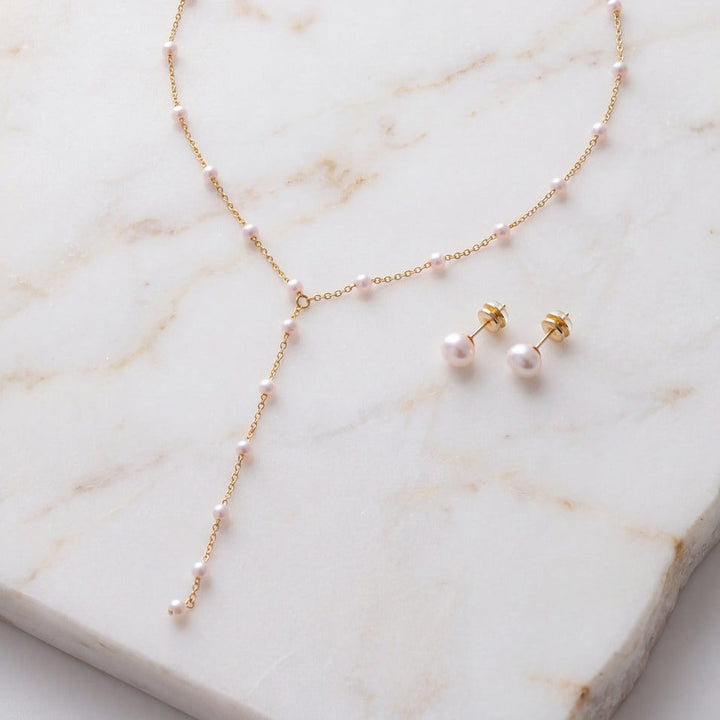 Parure de mariée NS352010 – collier en Y perles, dorée G.Westerleigh