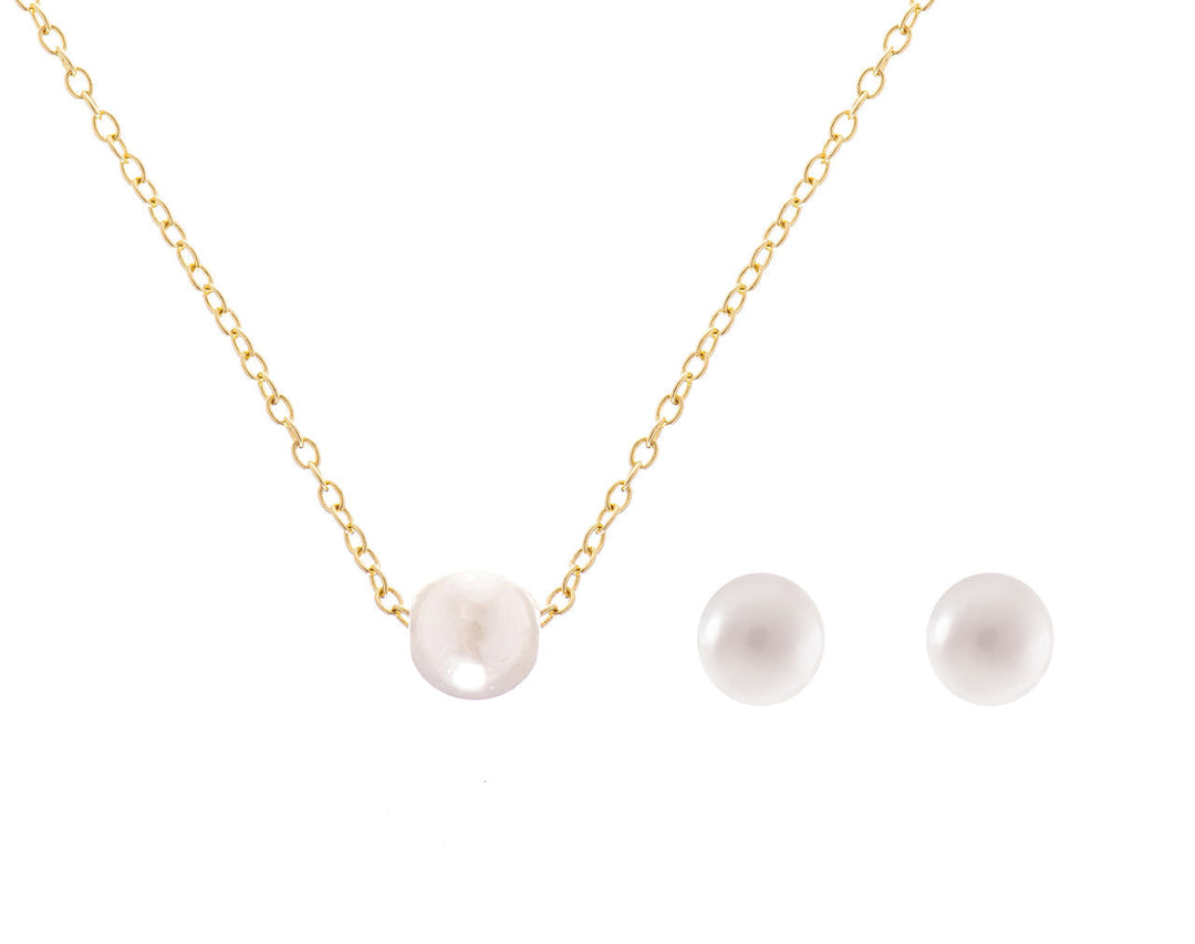 Parure de mariée NS4258 – collier fin à perle unique, dorée G.Westerleigh