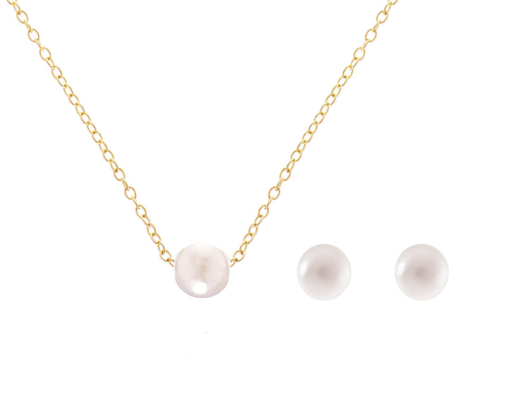 Parure de mariée NS4258 – collier fin à perle unique, dorée G.Westerleigh