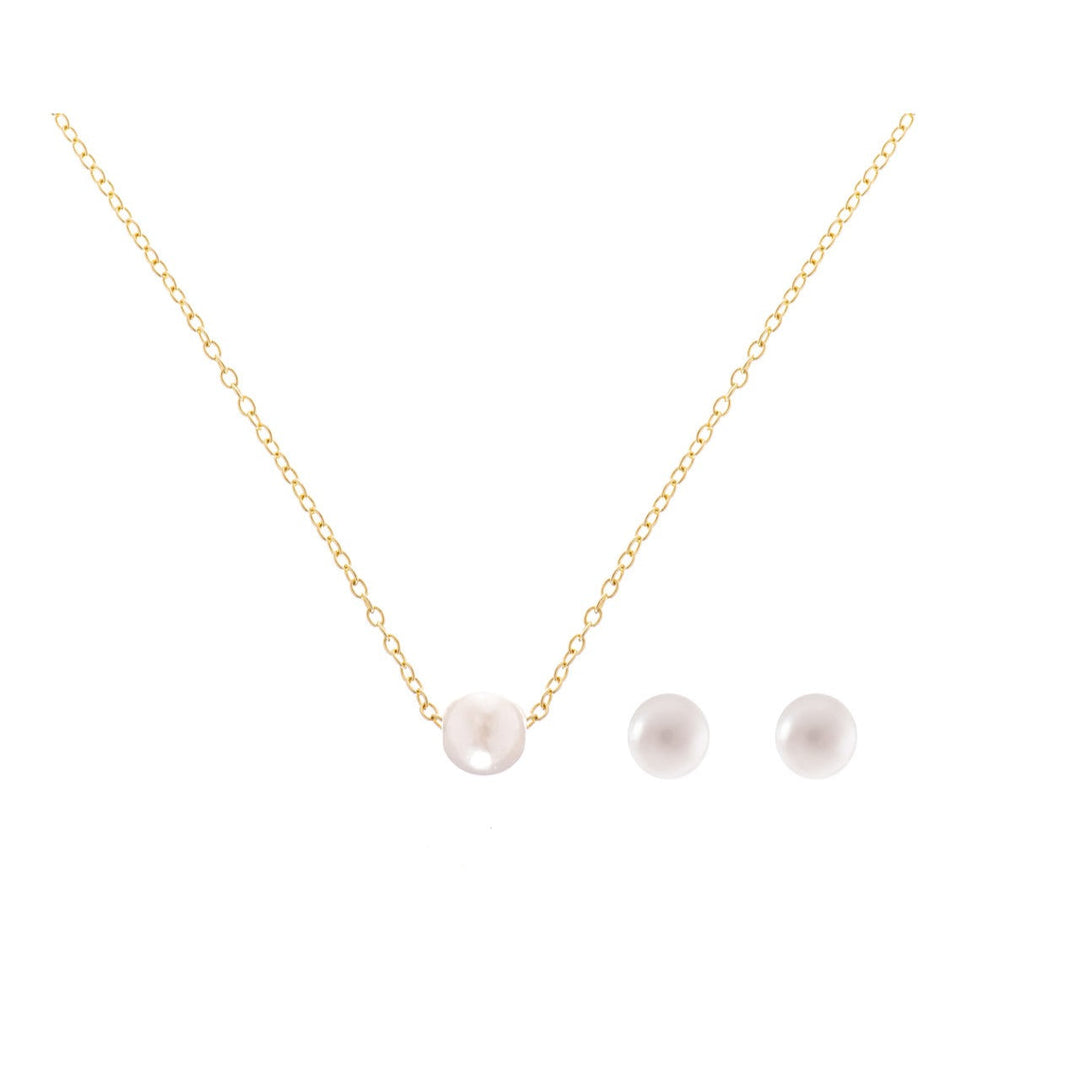 Parure de mariée NS4258 – collier fin à perle unique, dorée G.Westerleigh