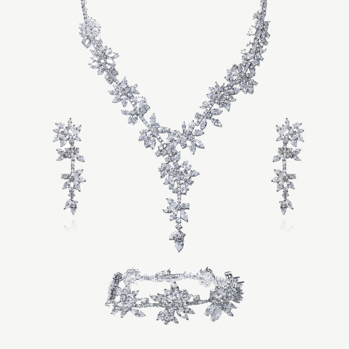 Parure de mariée Nuit Étoilée collier boucles et bracelet