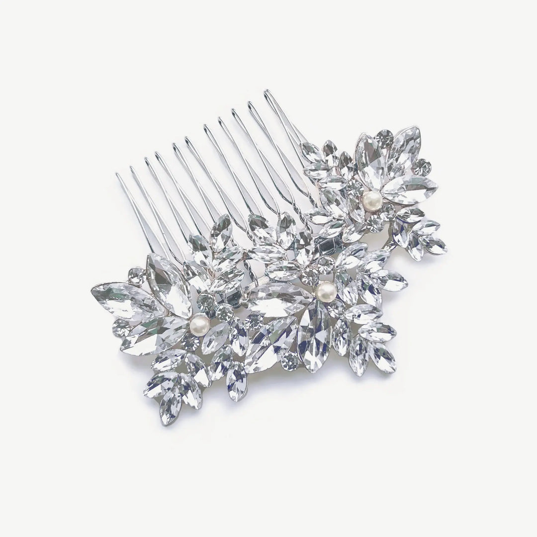 Double Peigne Cheveux Mariage Strass et Cristaux- Le Lyre Double Peigne Cheveux Mariage Strass et Cristaux- Le Lyre