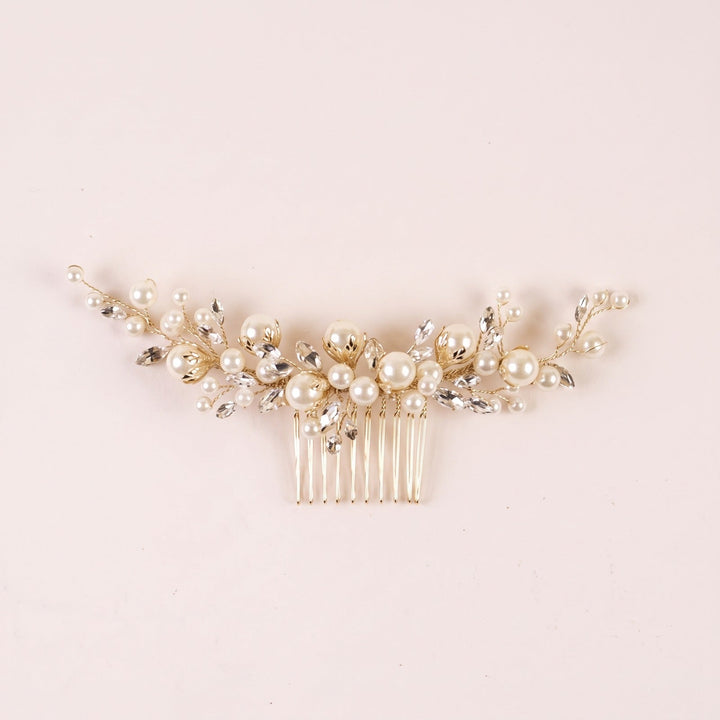 Peigne de mariée HC2707 sur fond rose clair