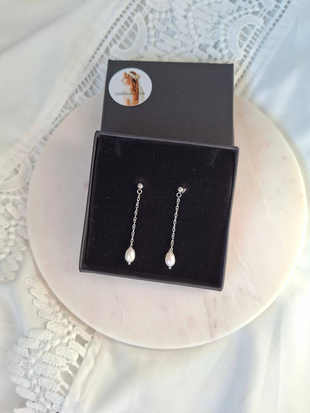 Pendantes perles de culture naturelles- métal argent ou or.L: Doré L'atelier du 6