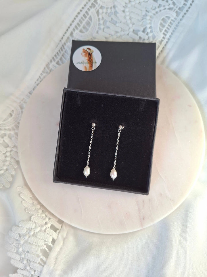 Pendantes perles de culture naturelles- métal argent ou or.L: Doré L'atelier du 6