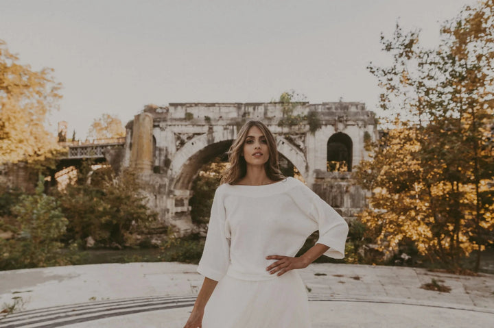Pull de mariée Remi SW10 maille effet angora manches 3/4 Novias vue 6