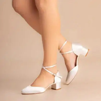 REMI WIDE FIT – CHAUSSURES DE MARIÉE PIEDS LARGES | SATIN TEINTABLE & TALON 45 MM THE PERFECT BRIDAL COMPANY